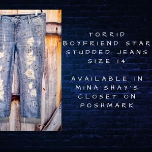 Torrid star studded boyfriend cut jeans